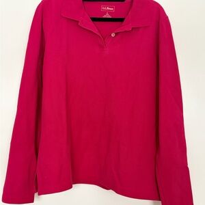 L.L. Bean Fuchsia Cotton Polo Shirt